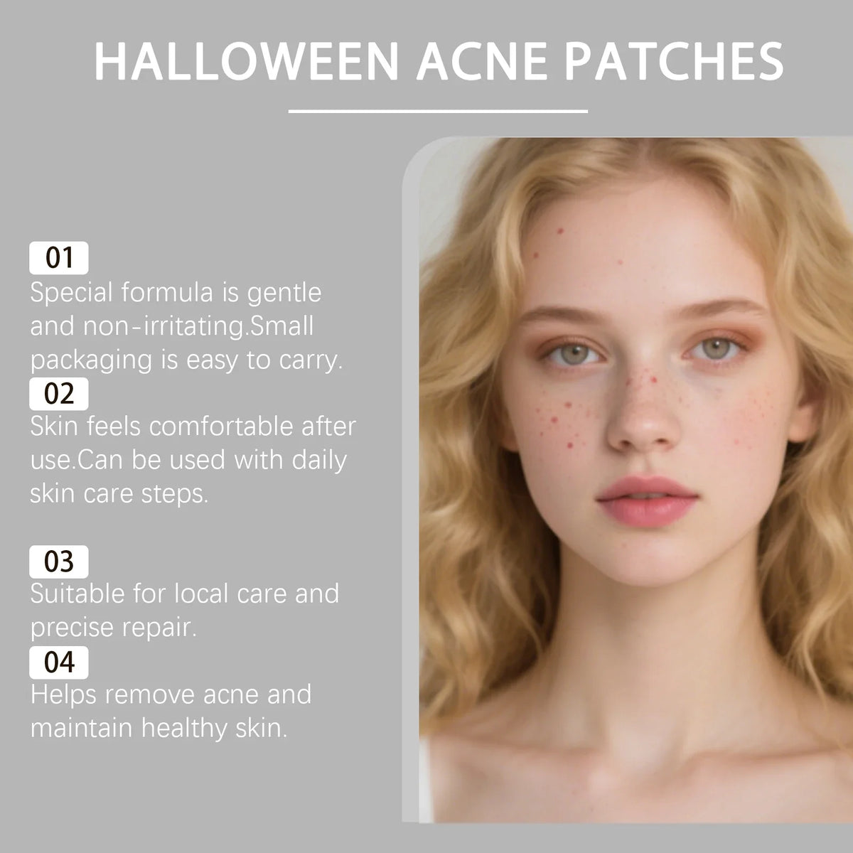 Halloween Acne Patches – Pumpkin & Bat Shapes, 100 Pcs Acne Patches Qme