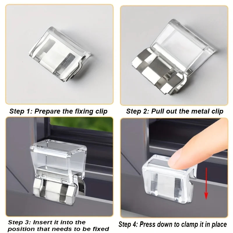 6-Piece Heavy-Duty Sliding Window Lock & Screen Fixing Clips Window Safety Clips Qme