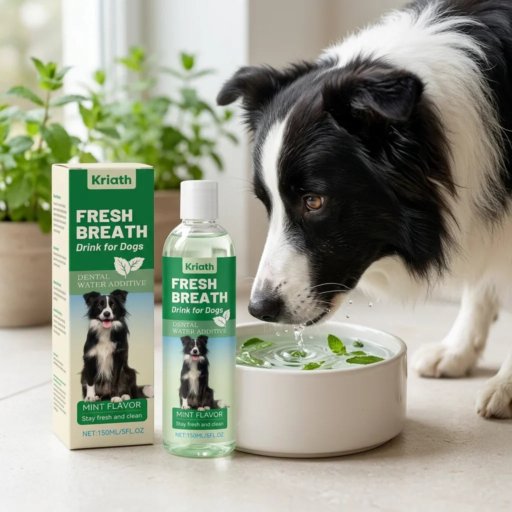 Mint Pet Mouthwash – Plaque Control & Fresh Breath Water Add Pet Dental Mouthwash Qme