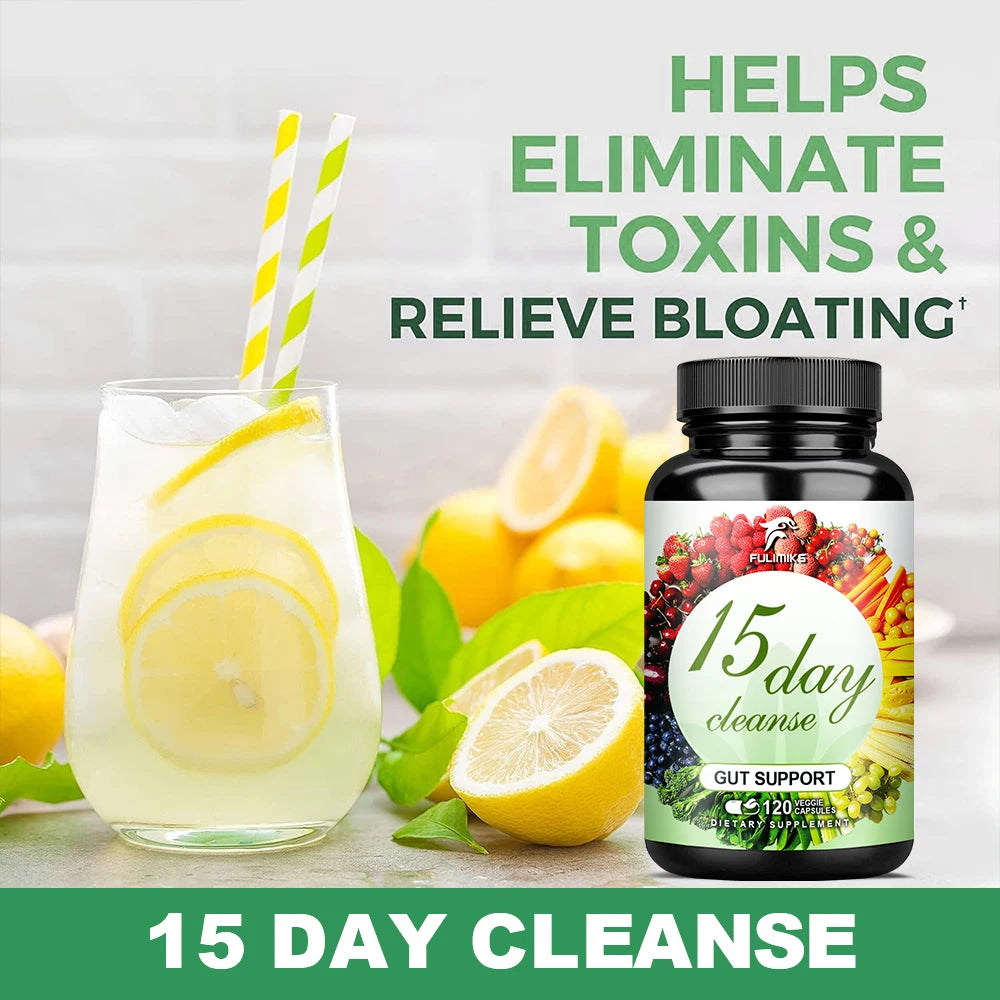 Fulimiks 15-Day Cleanse Capsules – Probiotics & Gut Health (10 Pk) Digestive Supplement Qst