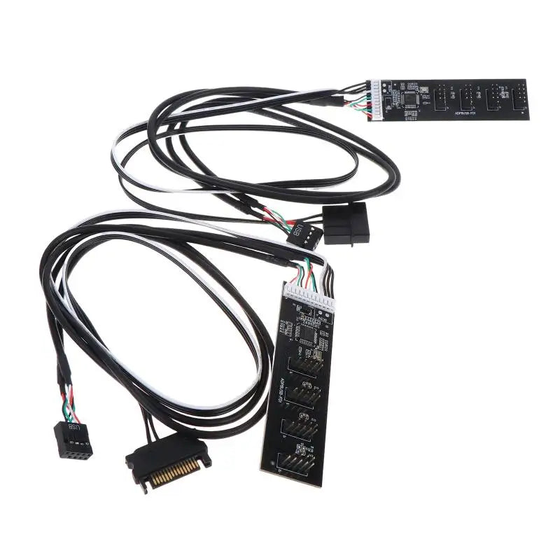 9-Pin to 8-Port USB 2.0 Hub Riser Card – Quad Splitter USB Hub Riser Card Qme