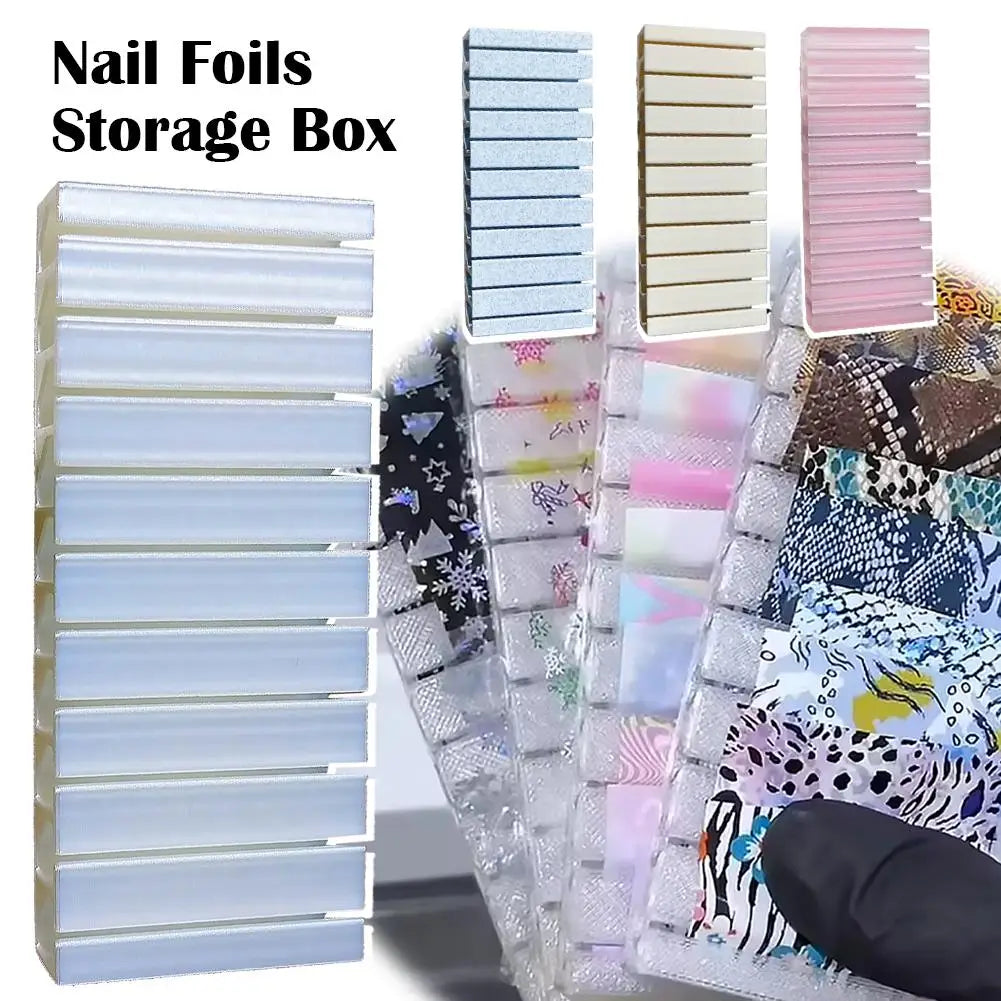 Nail Art Transfer Foil Storage Box – Dust-Proof Organizer Nail Art Organizer Qme