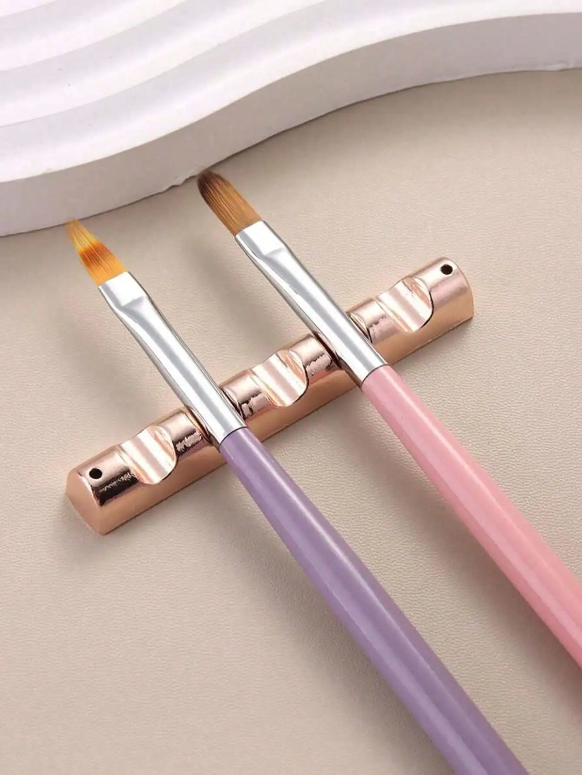 Metal Nail Art Pen Holder – 5-Slot Display Stand | Gold Silver Nail Art Pen Holder Qme
