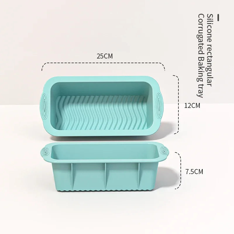 Non-Stick Silicone Fluted Tube Cake Pan | 3D Bundt Mold Silicone Cake Mold Qme Rectangular