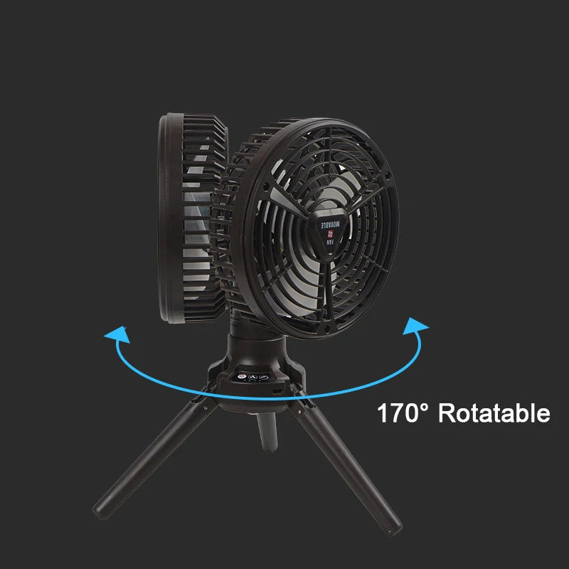 Camping Fan 10400mAh Rechargeable LED Lantern Tripod Fan Camping Fan Qst
