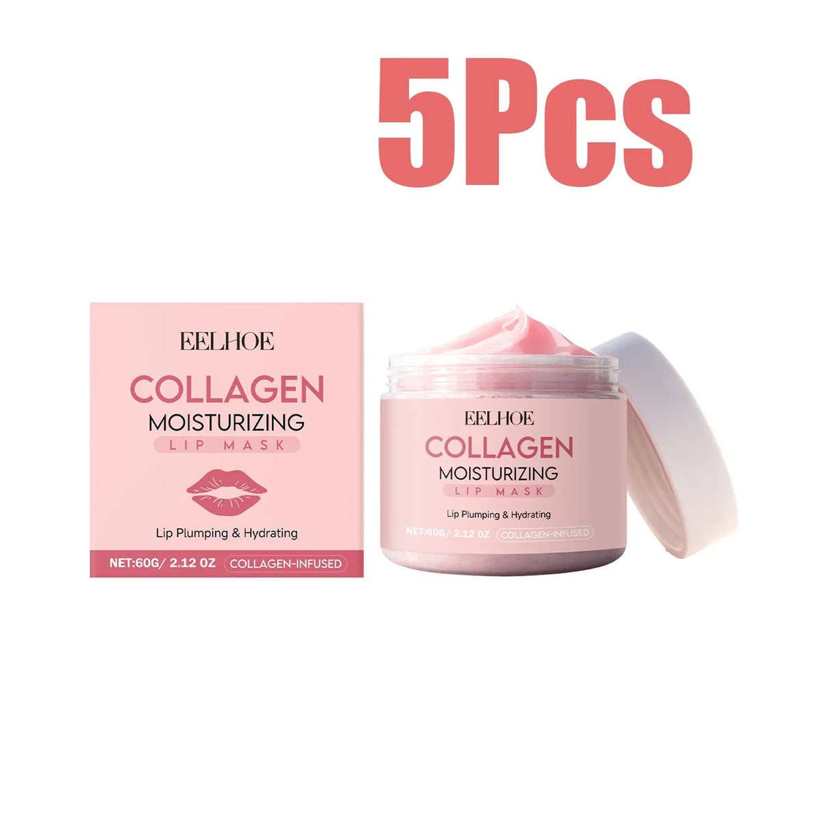 Collagen Lip Mask – Overnight Moisturizing & Nourishing Treatment Overnight Lip Mask Qme 5 x 60g Boxed