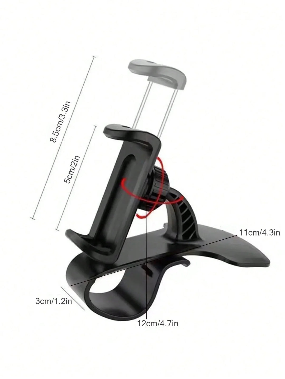 Clip-On Car Phone Holder | Dashboard Navigation Mount Car Phone Mount Qme black