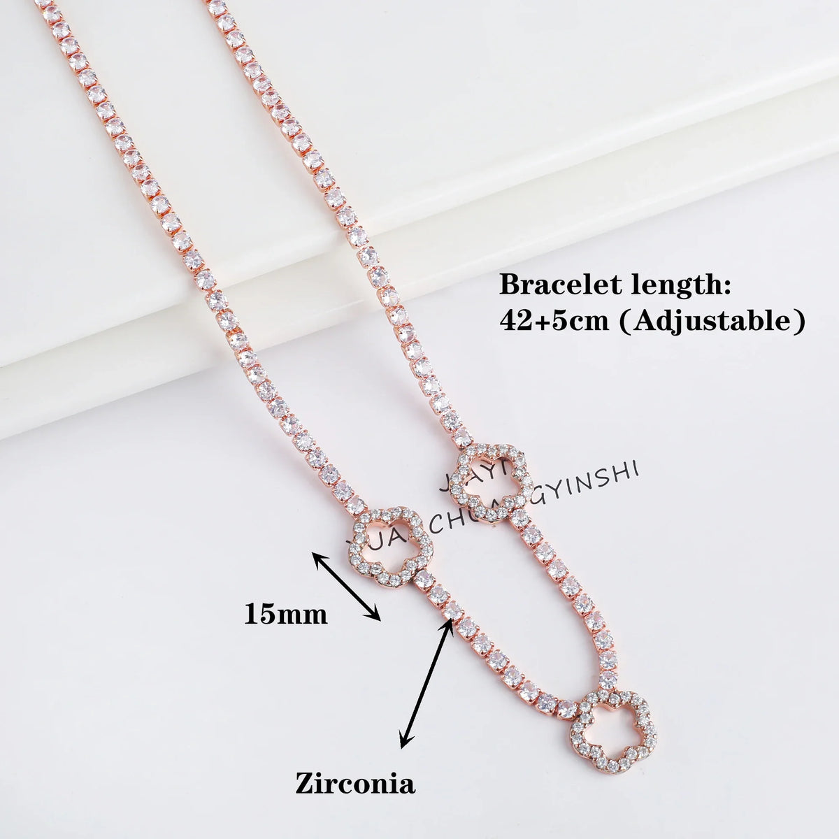Cubic Zirconia Five-Petal Flower Charm Necklace | 3 Colors Charm Pendant Necklace Qme