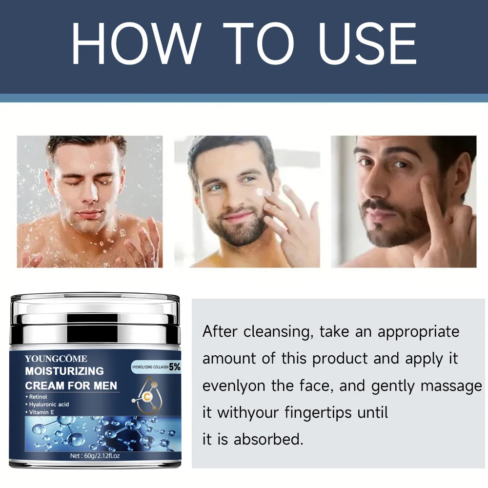 Men's Collagen Face Cream – Retinol & Hyaluronic Acid, 30/60g Men's Face Cream Qst