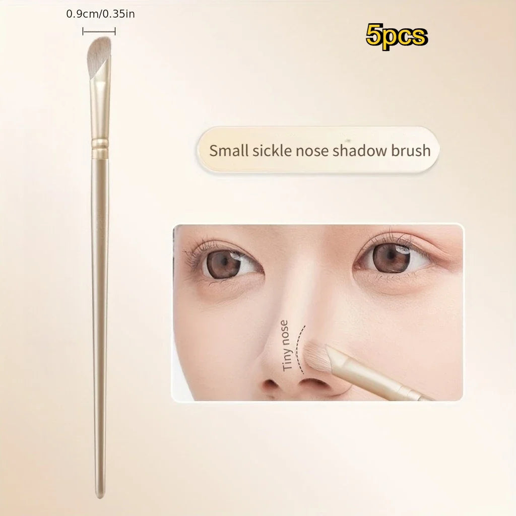 Sickle Shape Angled Nose Contour Brush – Soft Synthetic Makeup Contour Brush Qme Nose brush 5pcs