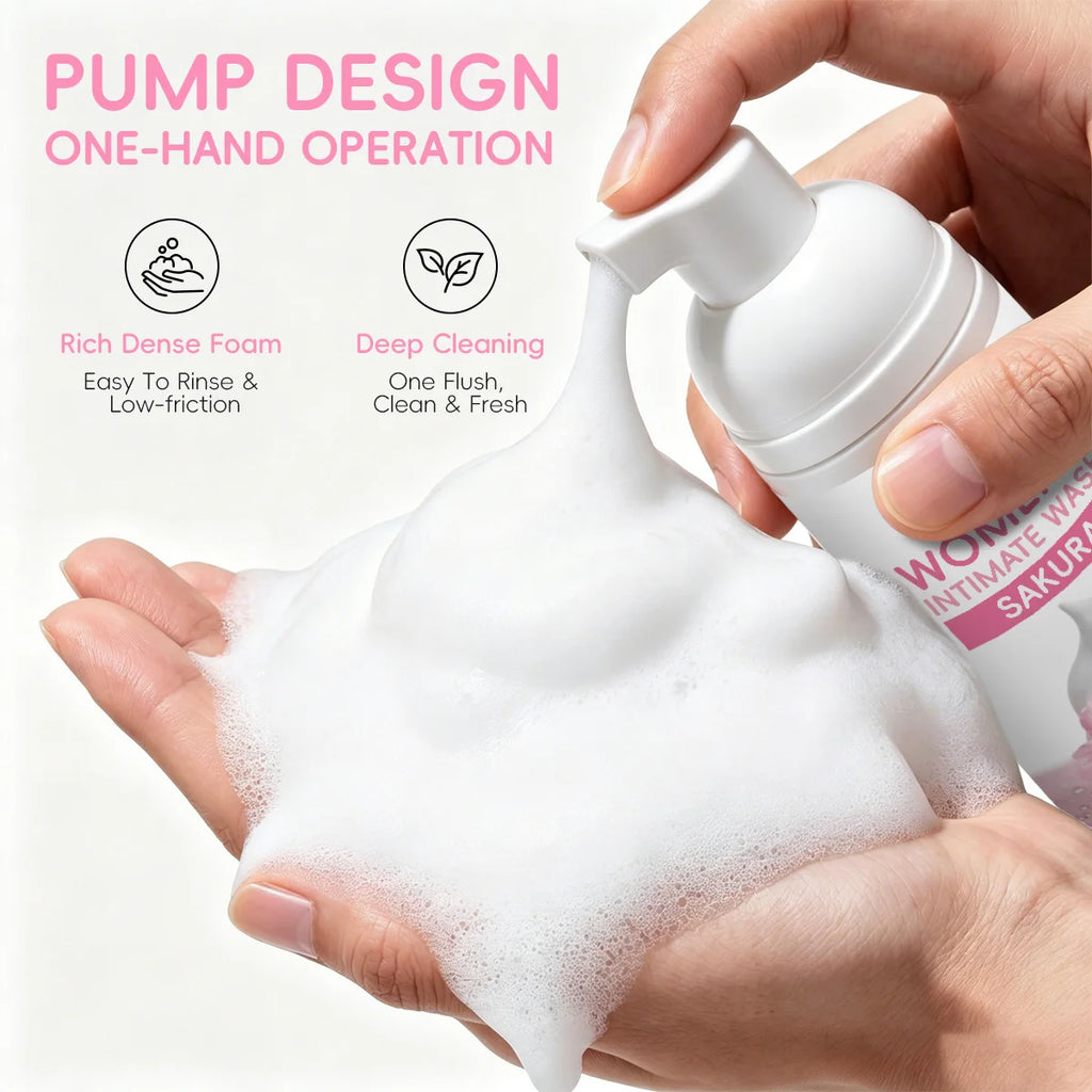 Women's Sakura Intimate Wash – Gentle Daily Foam Cleanser Intimate Hygiene Wash Qst