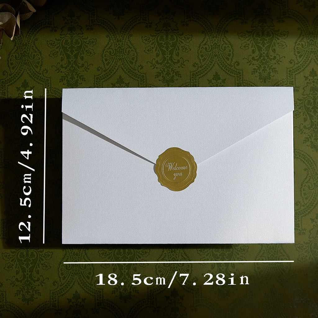 Pearl Envelopes with Gold Sealing Stickers – 10pcs Multi-Use Decorative Envelopes Qme