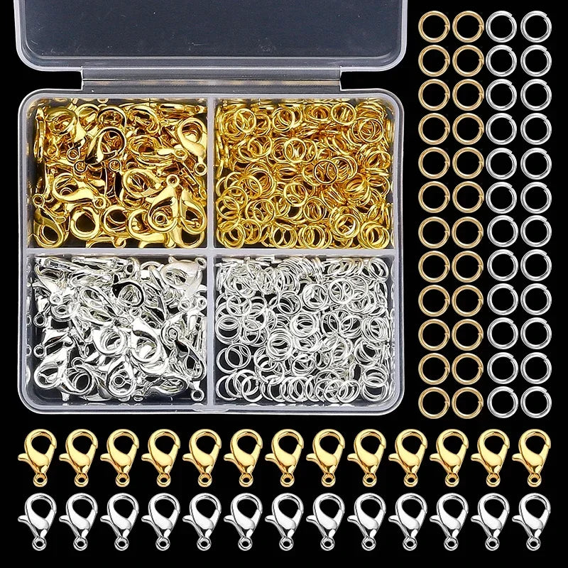 300pc Lobster Clasps & Jump Rings DIY Jewelry Making Kit Jewelry Making Findings Qme Default Title
