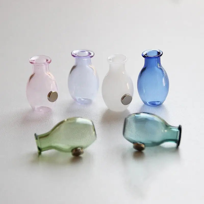 Mini Glass Vase Fridge Magnet | Flower Arrangement Decor Decorative Magnet Vase Qme