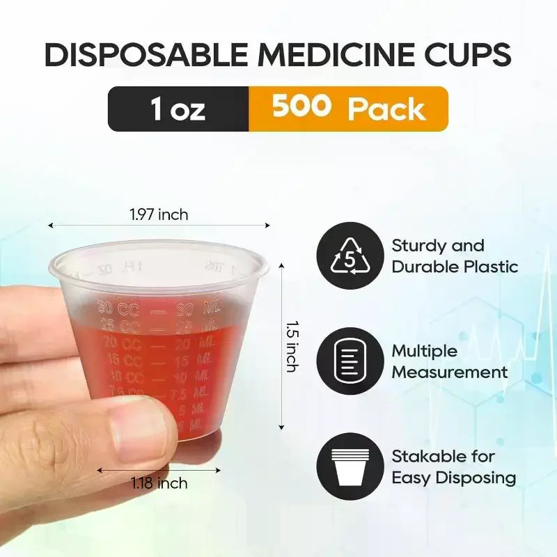 100pc Clear Graduated 30ml Plastic Mix Cups for Airbrush & Paint Paint Mixing Cups Qme
