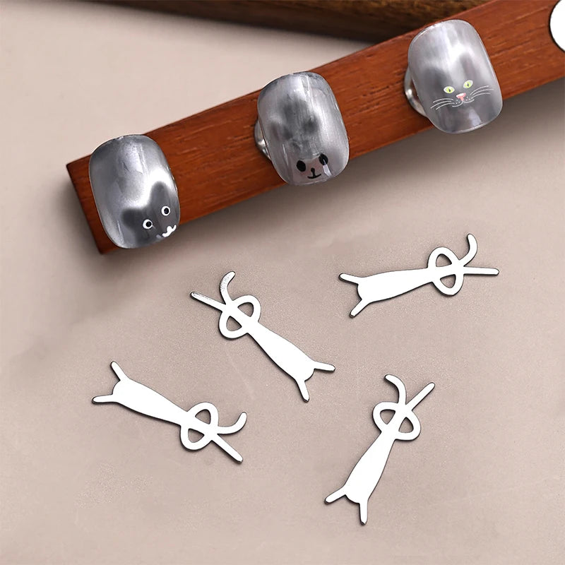 5-Piece Cat Eye Nail Magnet Stick Set – Rabbit, Bear & Heart Nail Art Magnets Qst