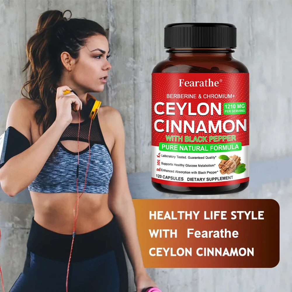Organic Ceylon Cinnamon Capsules 1000mg | VITALXTRA Herbal Supplement Qst