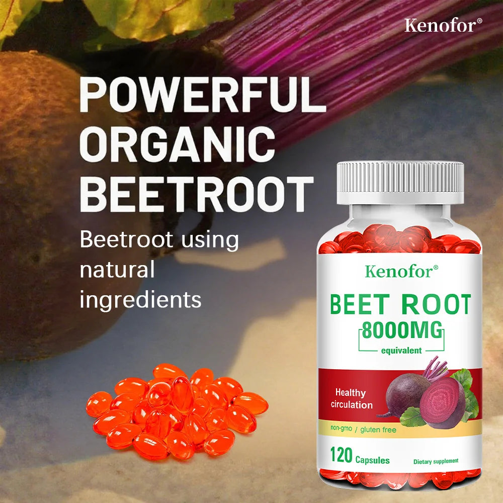 Beetroot Extract Capsules with Black Pepper | Energy & Endurance Herbal Supplement Capsules Qst