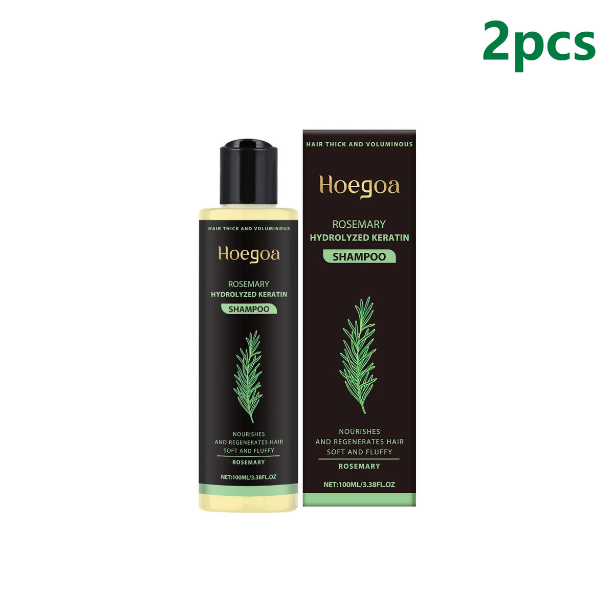 Hoegoa Rosemary Keratin Shampoo – Volumizing & Strengthening 100ml Keratin Shampoo Qst 2pcs Style 2