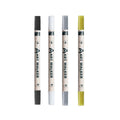 Dual Tip Acrylic Paint Markers – Black, White, Gold & Silver Acrylic Paint Markers Qme 4 pcs mix