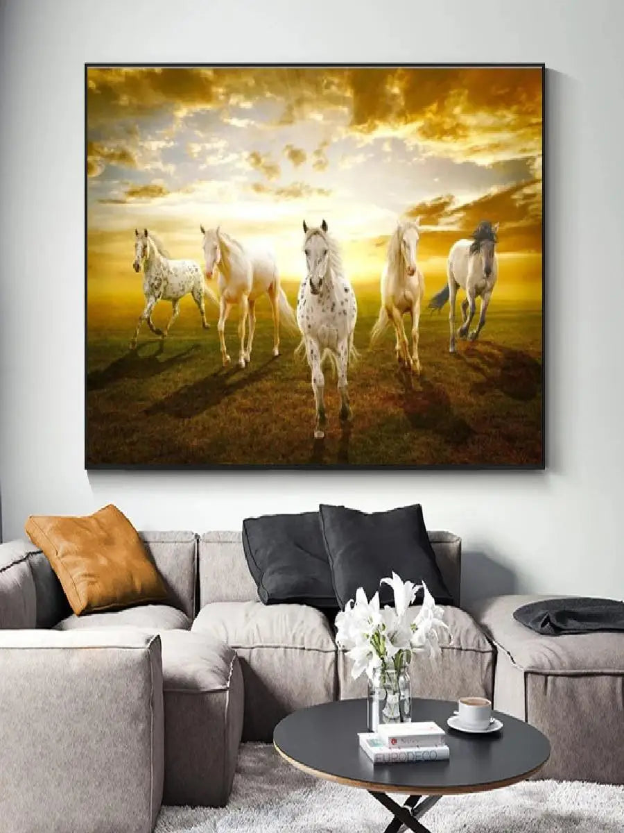 Wild Horse Running Canvas Wall Art – Modern Home Decor Print Canvas Wall Art Qst