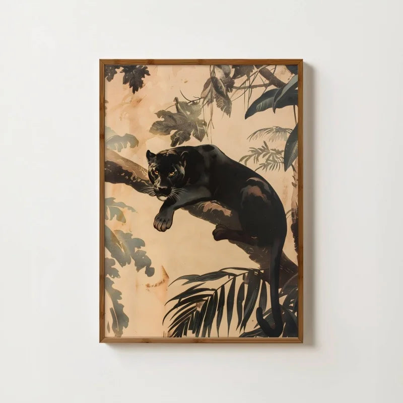 Tiger & Panther Canvas Wall Art – Jungle Tropical Poster Canvas Wall Art Qst ZLH9976 30x40cm Unframed