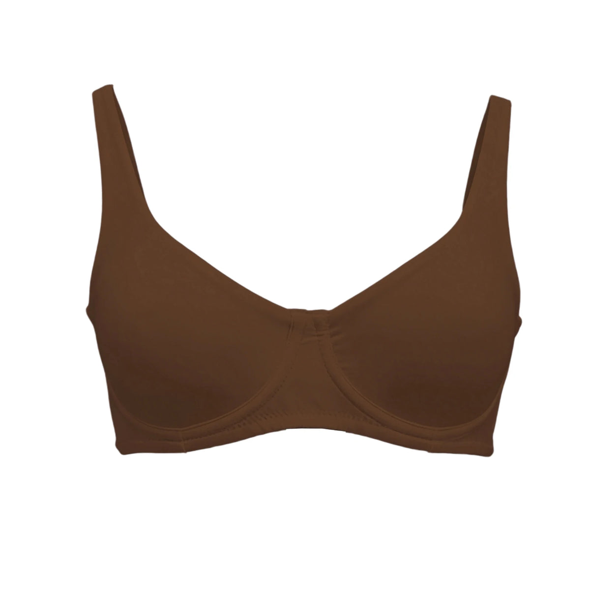 Zeriluna Underwire Seamless Unpadded Bra – Wide Strap T-Shirt Bra Underwire Seamless Bra Qst Brown 3XL