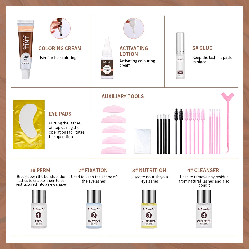 Lash Lift & Brow Tint Kit – Long-Lasting Curl 6–8 Weeks Lash Lift Kit Qst