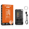 BORUiT V10 1000LM UV LED Keychain Flashlight Type-C Rechargeable EDC Keychain Flashlight Qst Black