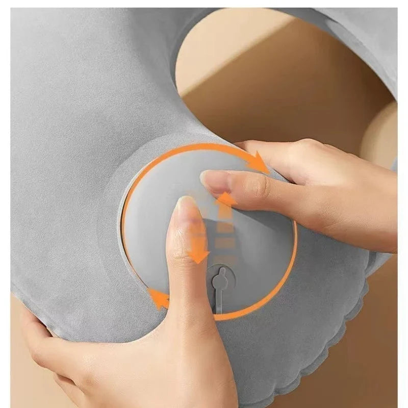 U-Shaped Inflatable Travel Neck Pillow – Portable & Compact Inflatable Travel Pillow Qme