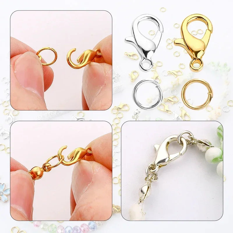300pc Lobster Clasps & Jump Rings DIY Jewelry Making Kit Jewelry Making Findings Qme