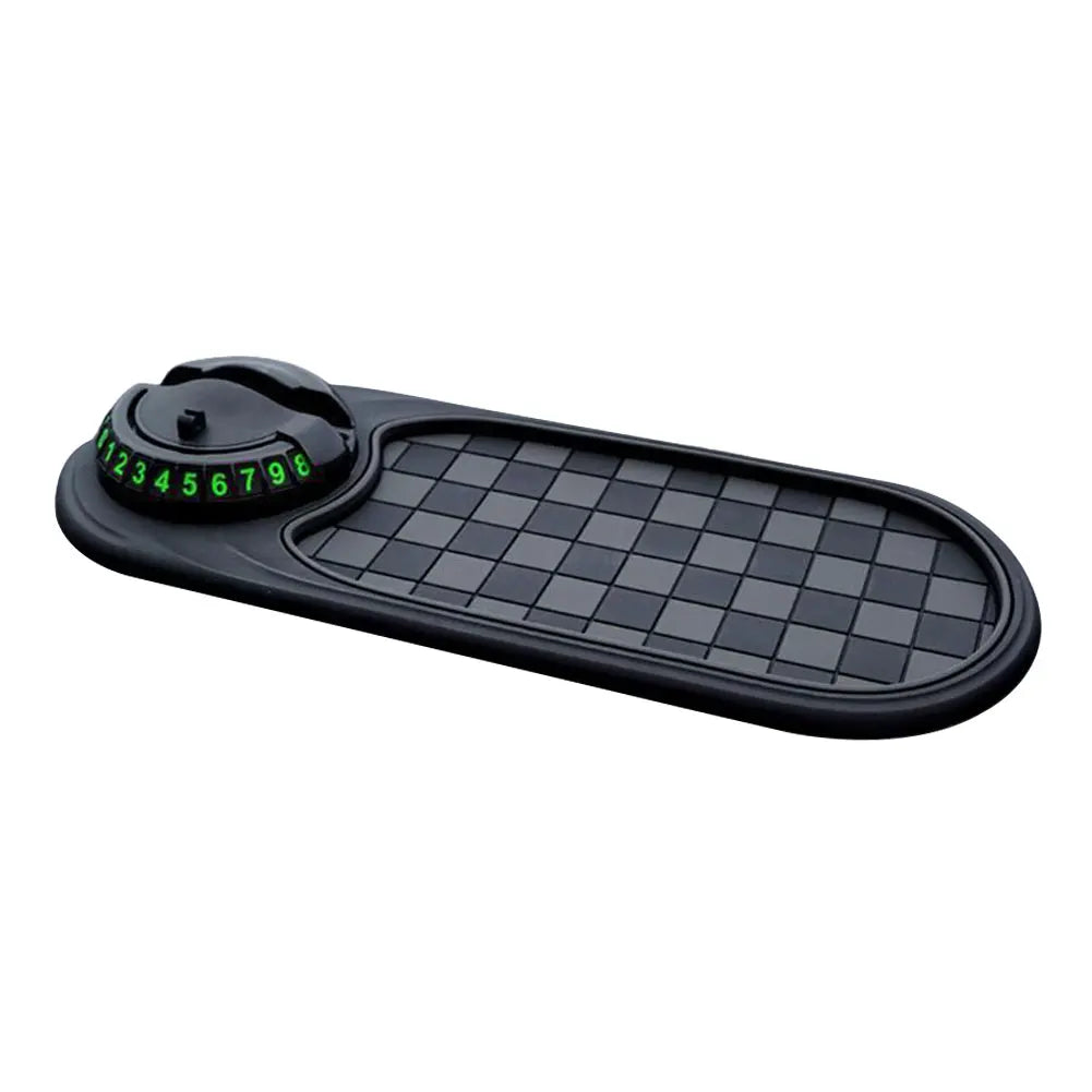 Silicone Dashboard Non-Slip Pad & Phone Holder Car Mat Dashboard Phone Holder Qme Grey Black