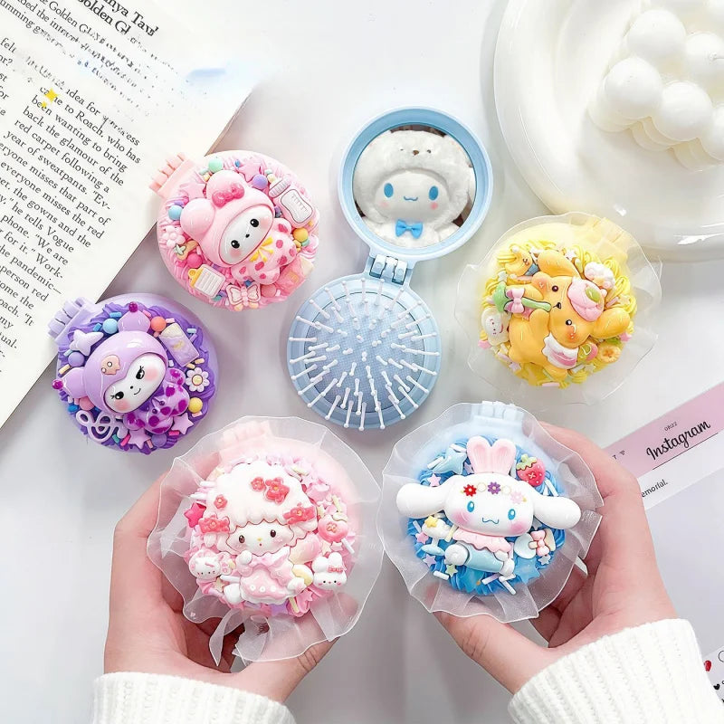 Kuromi DIY Mirror Cushion Comb Craft Kit | 12 Colors DIY Craft Kit Qme