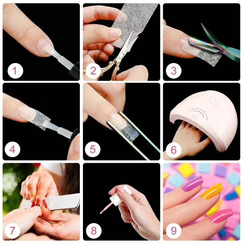 Nail Extension Fiberglass Non-Woven Wrapping Fiber Gel Nail Extension Fiber Qme