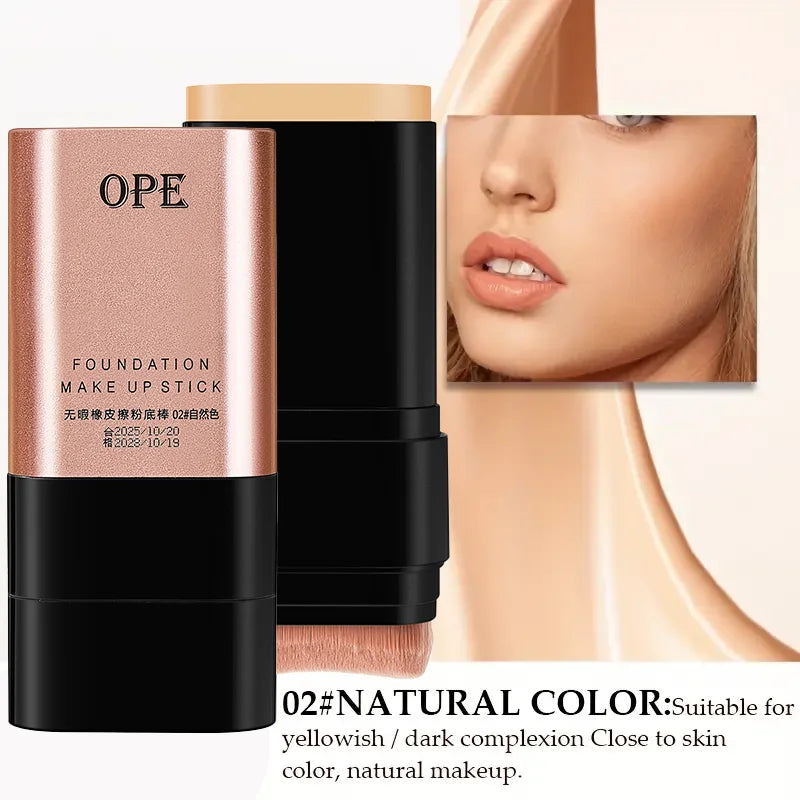 Qme Foundation Stick – High Coverage Dual-Ended Brush Foundation Stick Qme A3-17-02