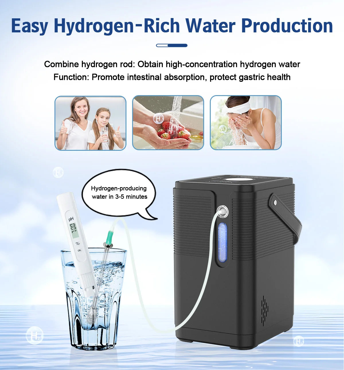 Suyzeko H2 200ml Hydrogen Inhalation Machine | Home Wellness Hydrogen Inhalation Machine Qst
