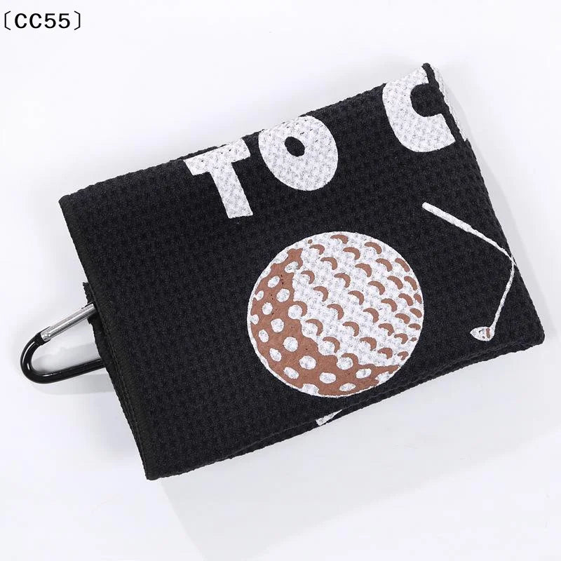 Color Printed Microfiber Golf Towel with Carabiner Clip Golf Towel Qst