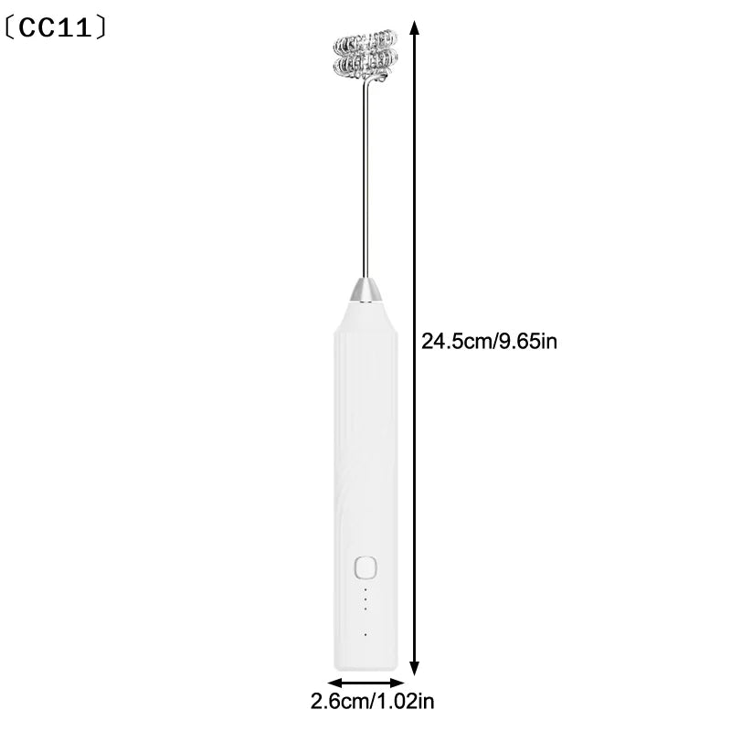 Electric Milk Frother Handheld Whisk & Egg Beater – Rechargeable Handheld Milk Frother Qme
