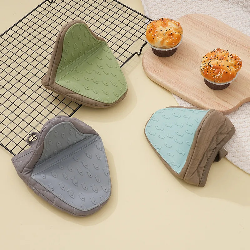 Silicone Oven Gloves Thickened Thermal Insulation 2pc Set Silicone Oven Gloves Qme