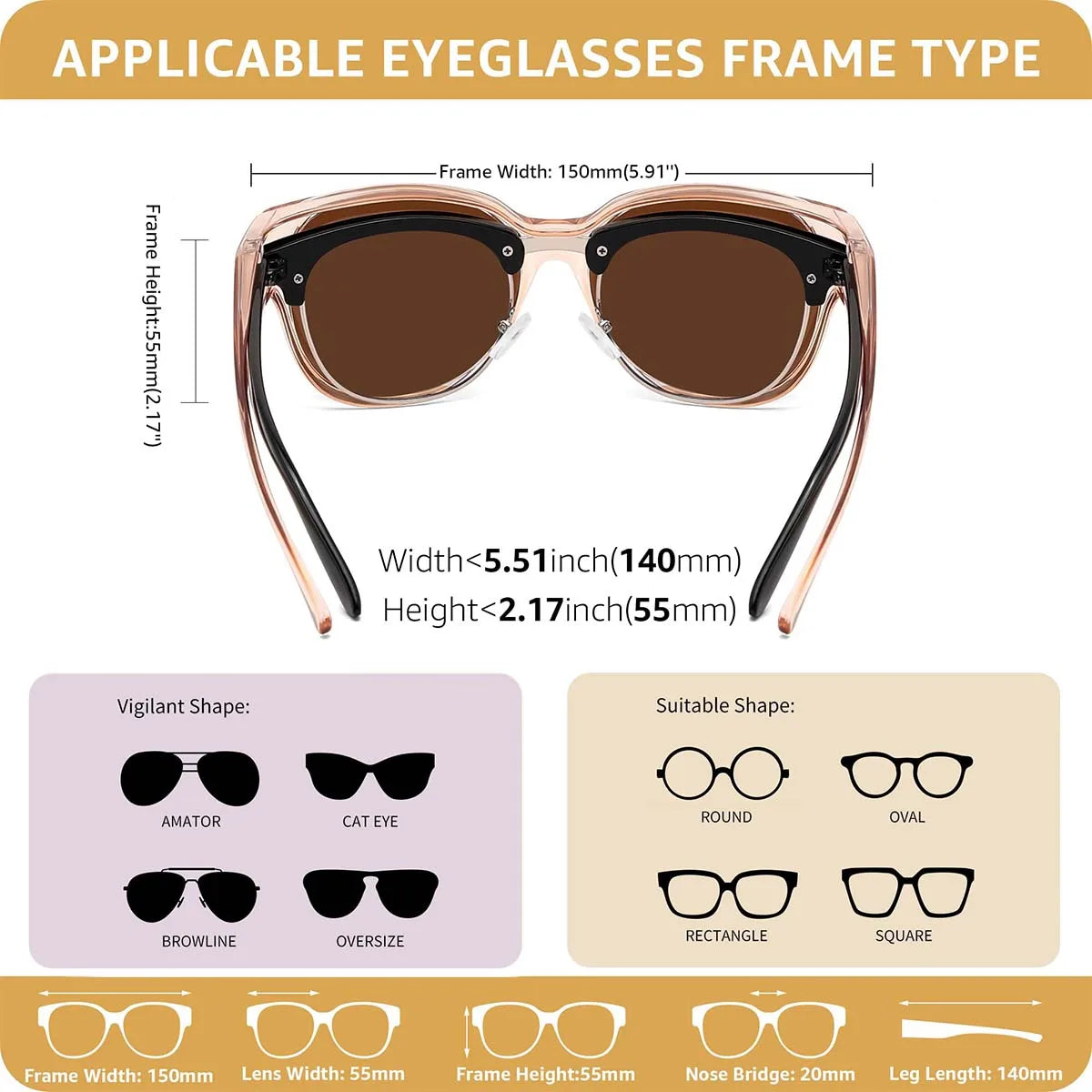 VOPHA Oversized Fit-Over Sunglasses UV400 Polarized | Unisex Fit-Over Sunglasses Qst