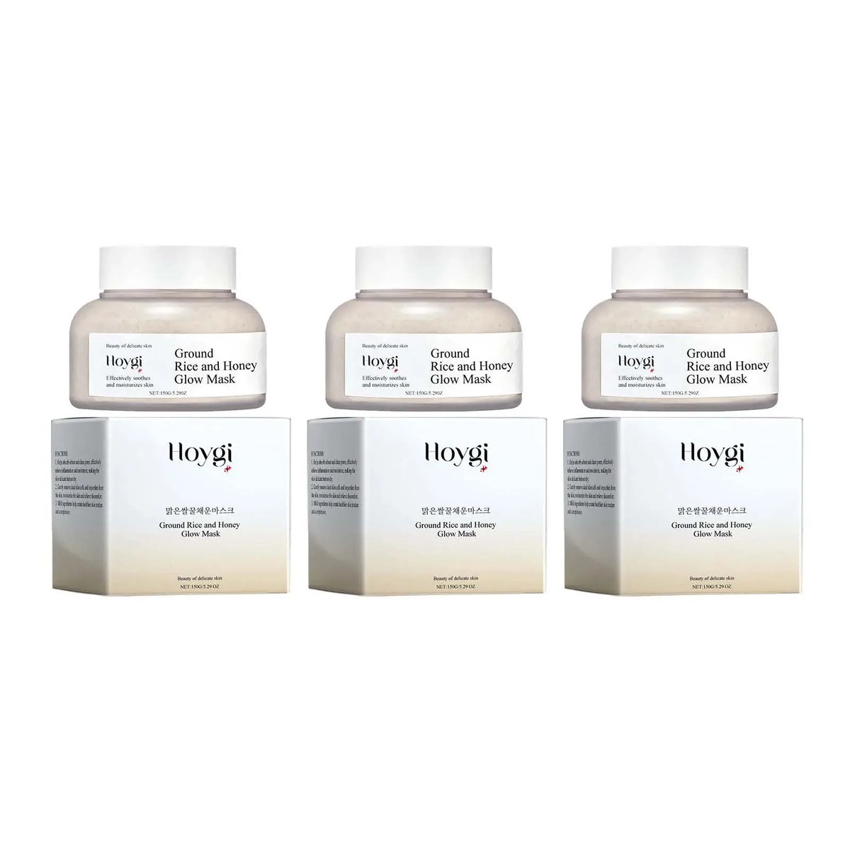 Rice & Honey Hydrating Face Mask – Brighten & Moisturize Hydrating Face Mask Qme 3 x 150g Boxed