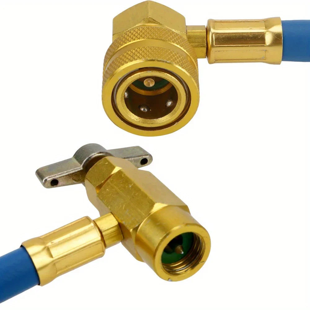 R134A Refrigerant Recharge Hose with Pressure Gauge | Qme AC Recharge Tool Qme