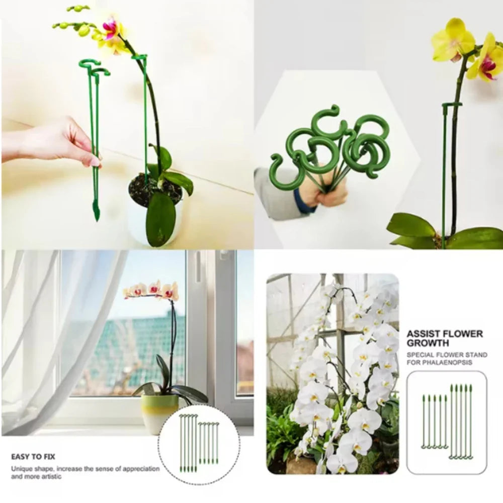 Garden Flower Support Pole Plant Stake Stand – Anti-Lodging Plant Support Stake Qme