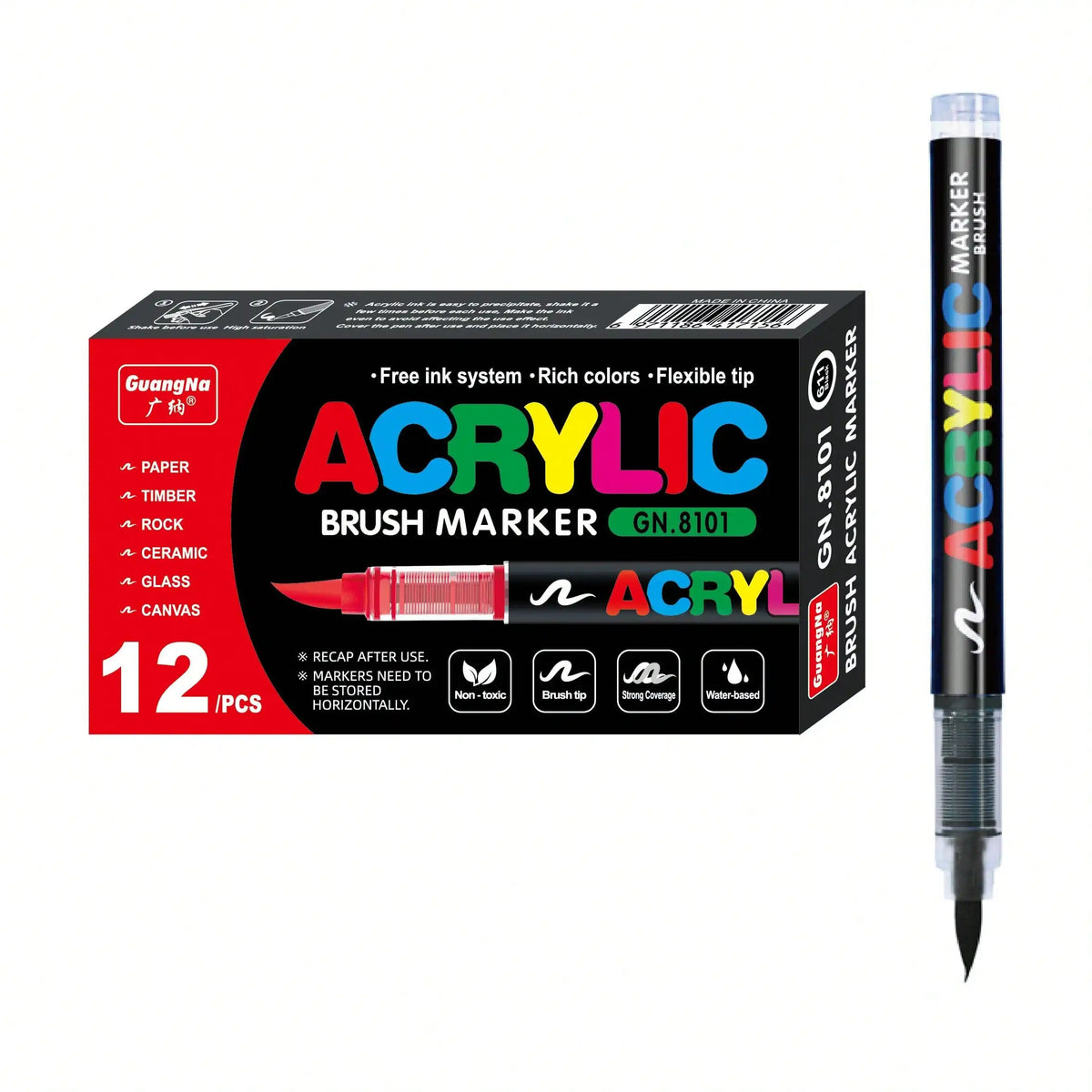 Black & White Soft Tip Acrylic Markers – Wood & Ceramic Set Acrylic Paint Markers Qme