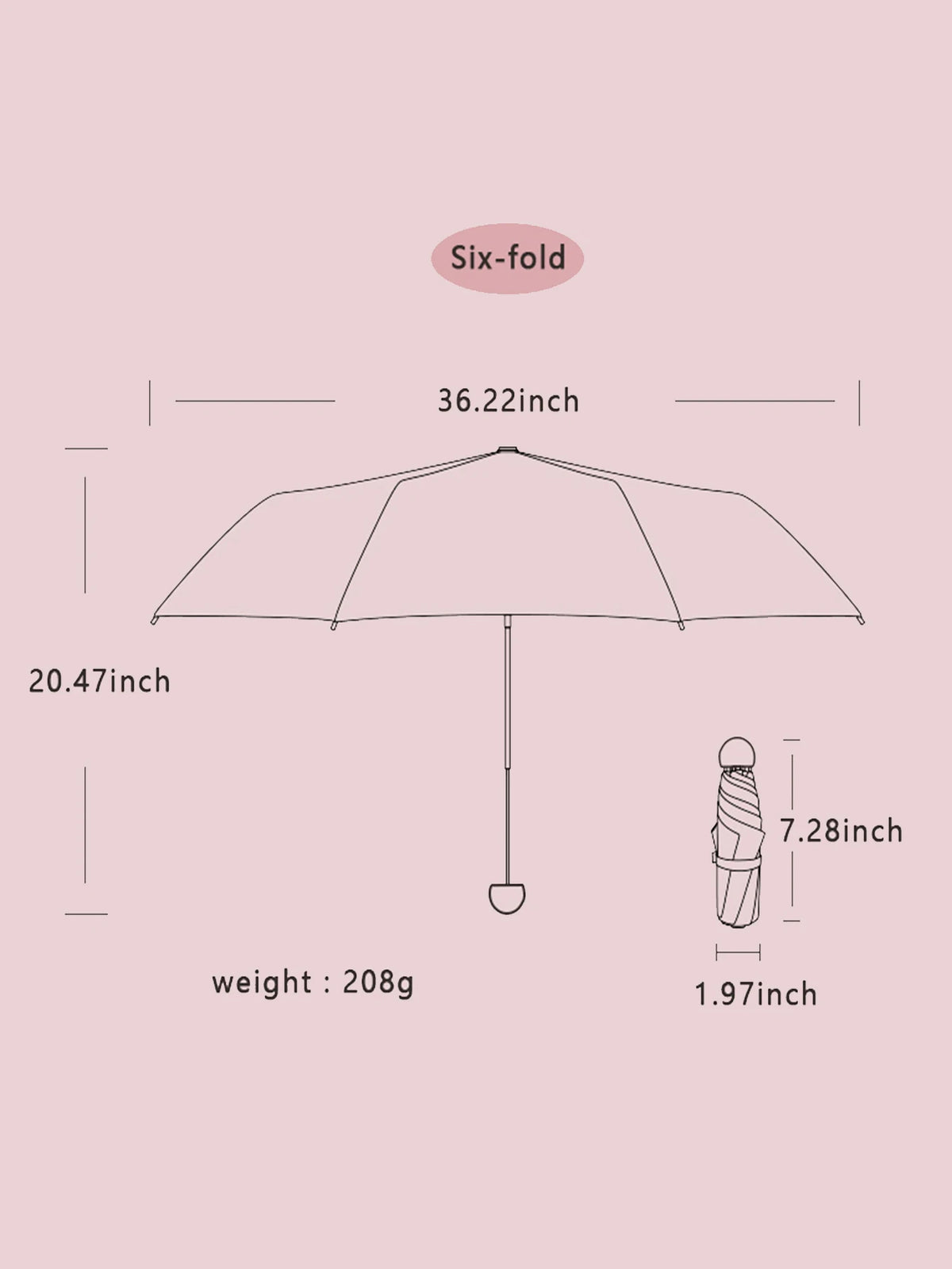 Ultralight Mini Capsule Umbrella – 5-Fold UV Protection Compact Travel Umbrella Qst
