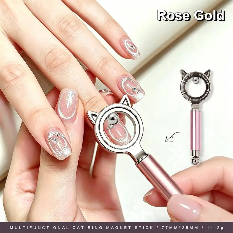 Cat Eye Nail Magnet – 3-Second Black Hole Effect DIY Tool Nail Art Magnet Qme Rose Gold
