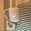 Cartoon Cat Paw Toothbrush & Mouthwash Cup with Handle Toothbrush Cup Holder Qme A1