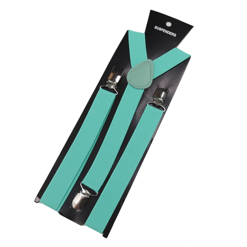 Unisex Elastic Leather Suspenders Braces – 26 Colors