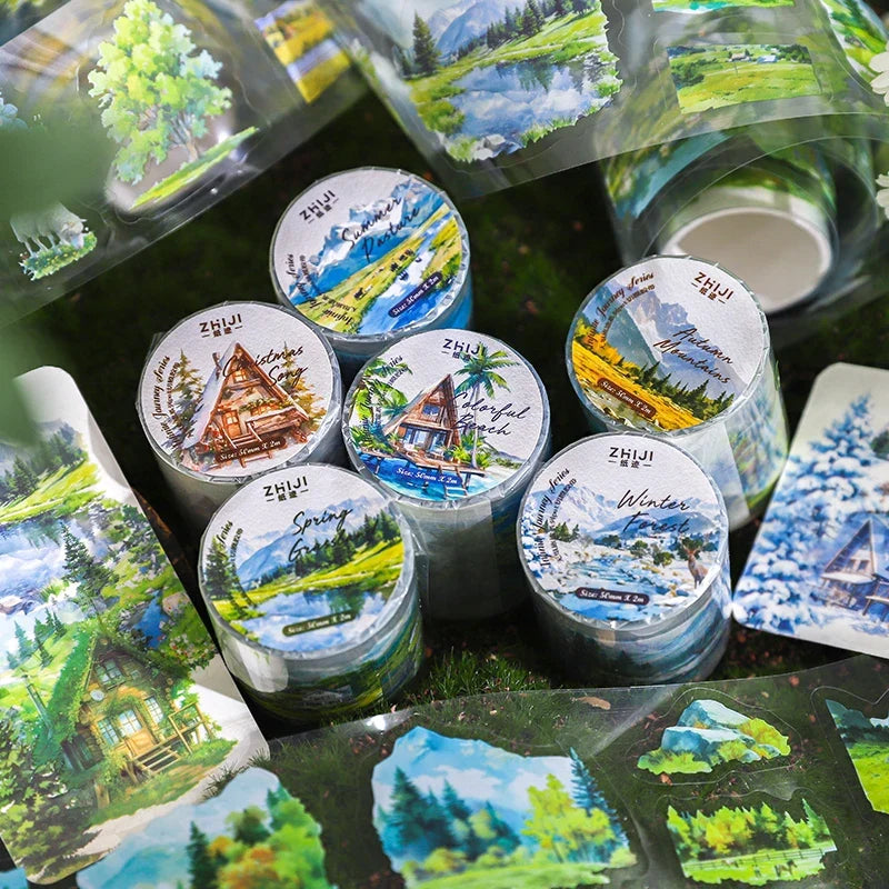 Landscaping PET Washi Tape Decorative Stickers – 2M Roll Decorative Washi Tape Qme
