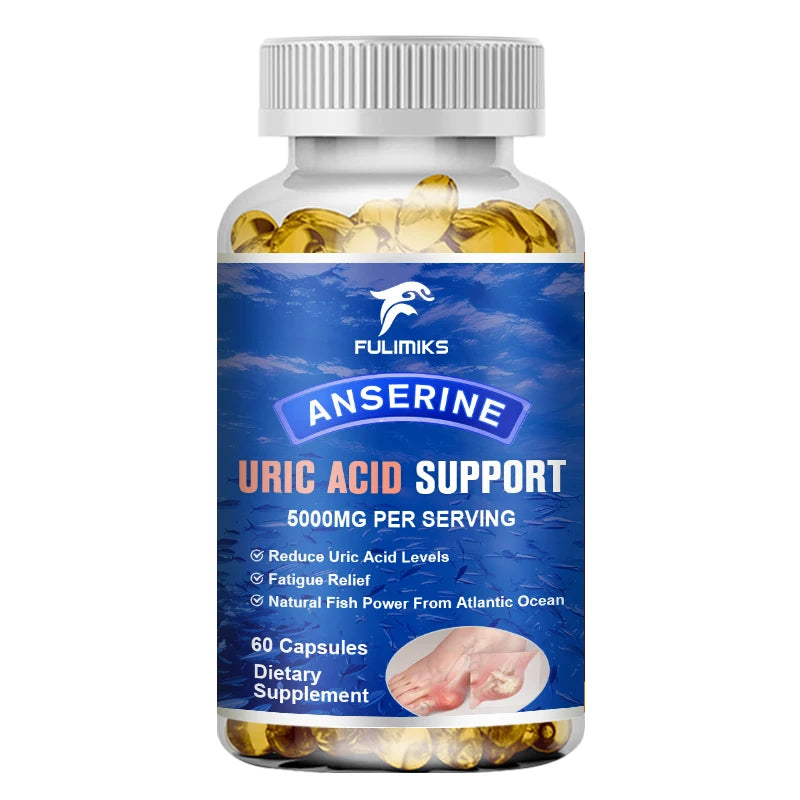 Uric Acid Support Capsules – Tart Cherry, Milk Thistle & Dandelion Herbal Supplement Qst 60pcs - 1 BOX Trial